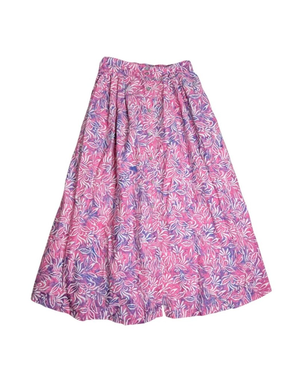 Three Islands Pink Tiered Floral Maxi Skirt With Elastic Waist Size M - Picture 10 of 14